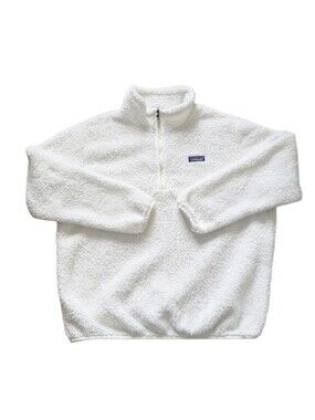 Patagonia Men's White Sherpa Fleece Sweater Pullover 1/4 Zip Size XL